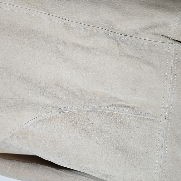 Rag 100% Leather Jacket Neutral Cream Front Button Entry Pockets Medium - Picture 10 of 11